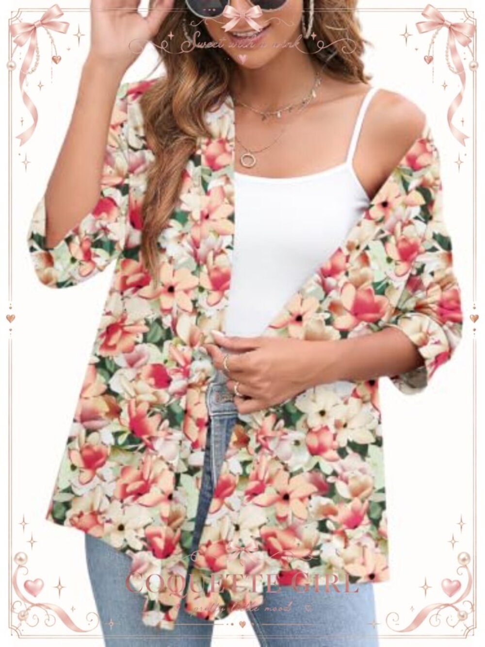 Women's Lightweight Draped Open Front Cardigan 3/4 Sleeve Casual Flowy Knit Top